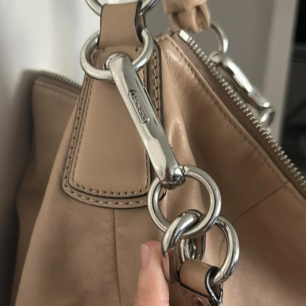 COACH Kristin Leather Crossbody Beige Convertible Shoulder Bag 14769